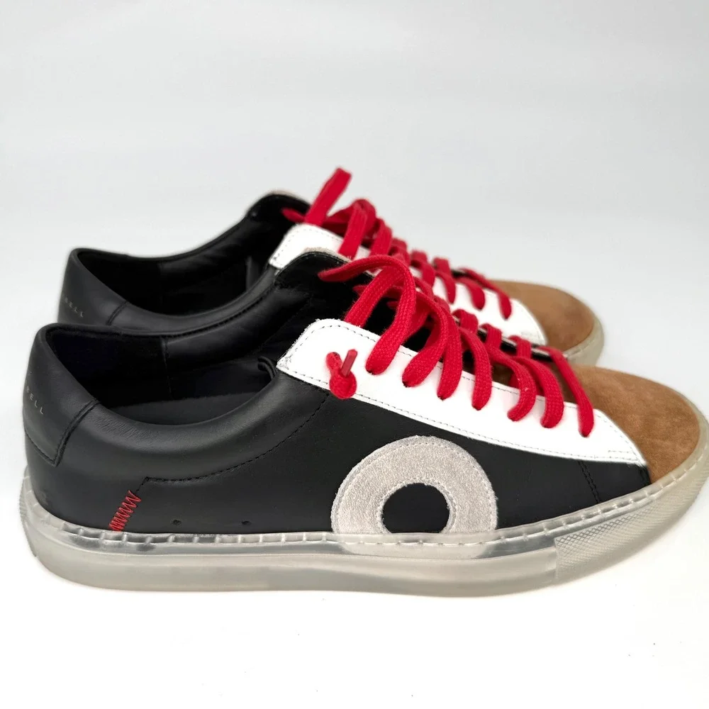 Oliver Cabell Low 1 One Metropolis EU 38 Red Black Italian Leather Sneaker Shoes